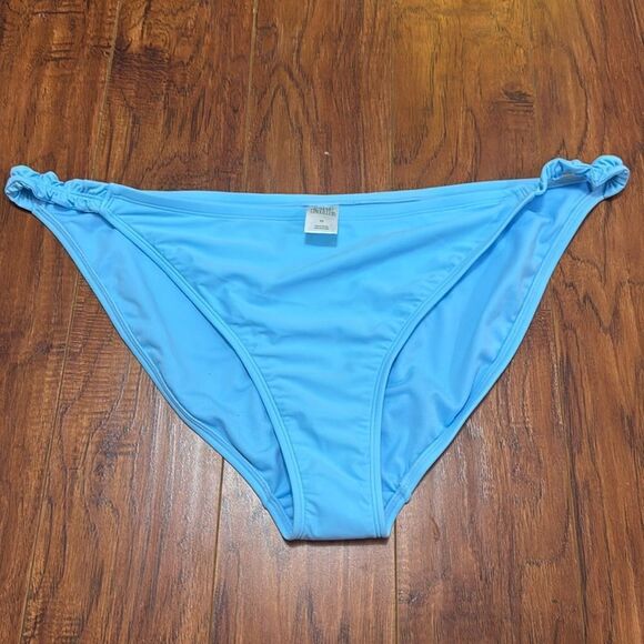 * NWT Wild Fable Size X Ruffle Strap High Leg Cheeky Blue Bikini Swim Bottom - Picture 2 of 8